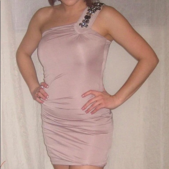 Urban behavior pink dress with lace and rhinestone one arm - Picture 8 of 8